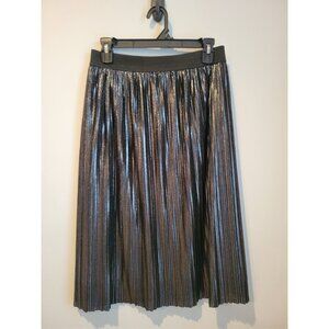 Gap Pleated Skirt Gray Black Size M Medium Flowy Shimmer Holiday